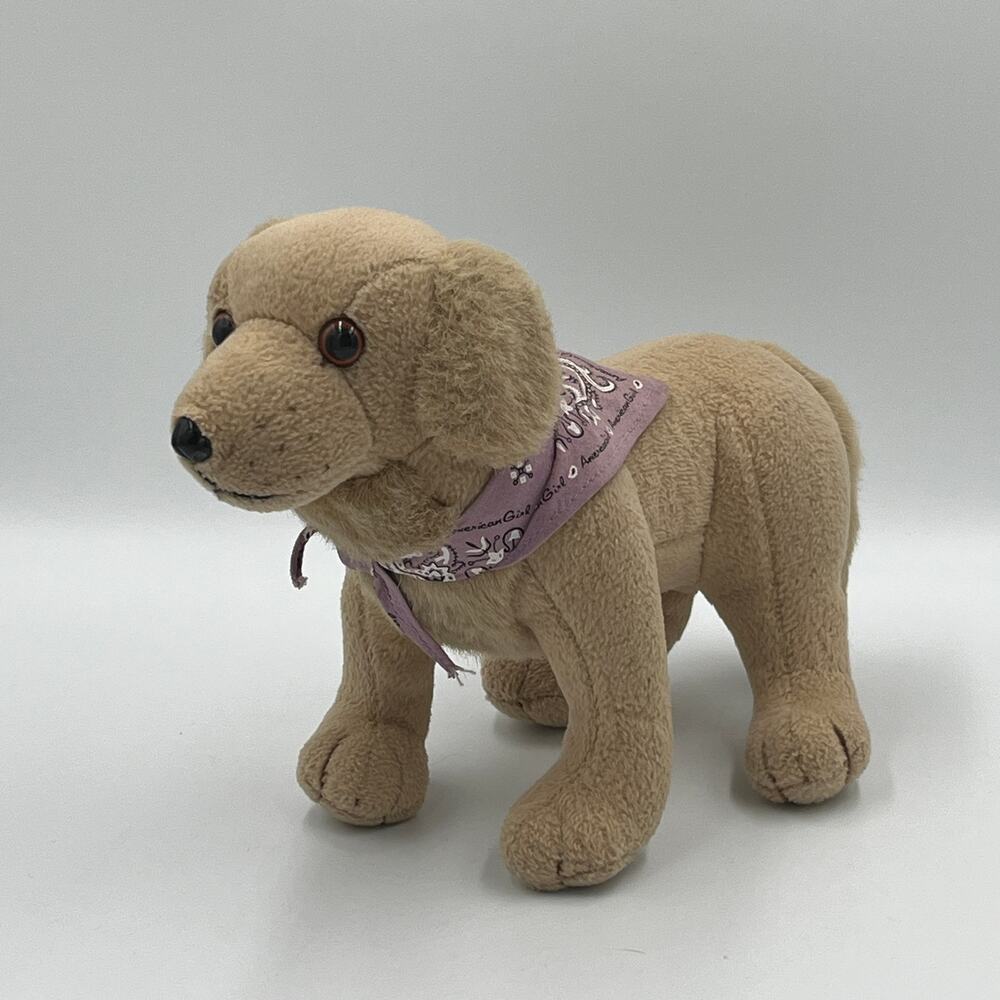 American Girl SANDY Golden Retriever Dog Plush Stuffed Animal Poseable 7" x 12"